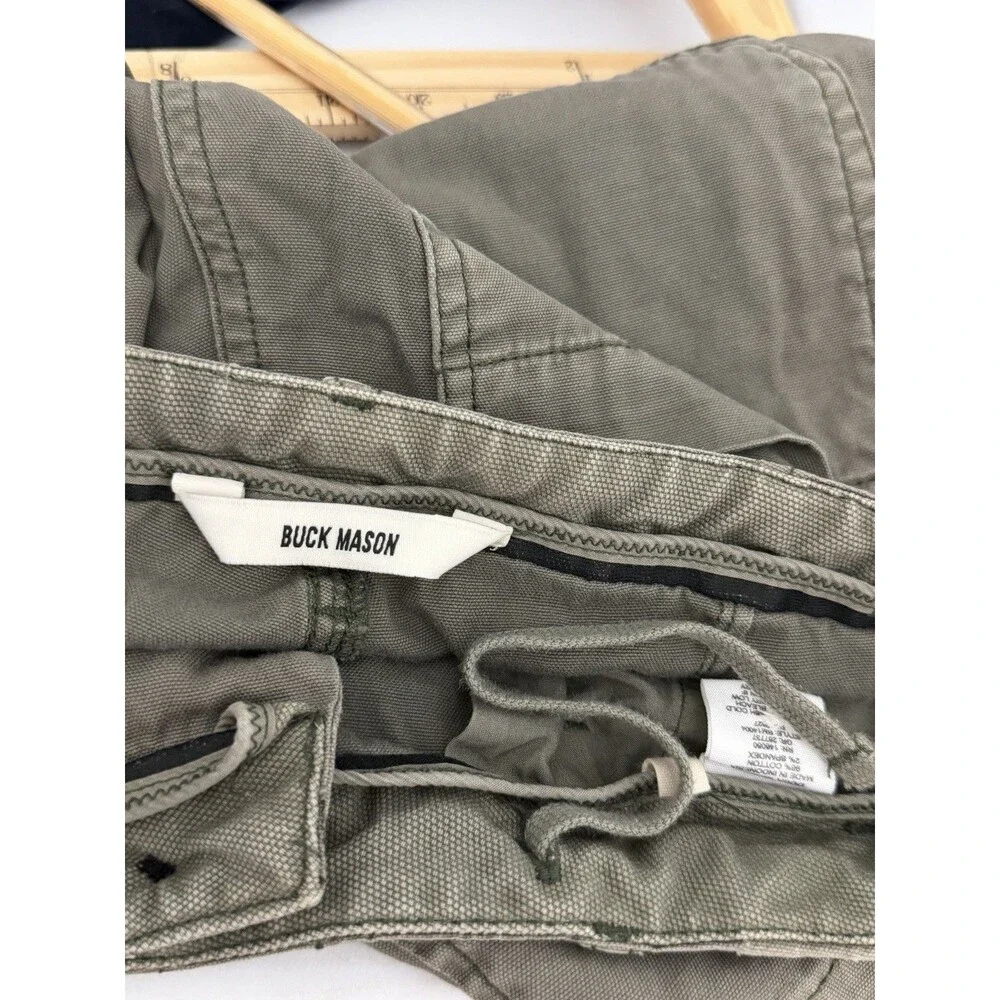 Buck Mason Deck Shorts Mens 29 Olive Green Chino Drawstring BM14004